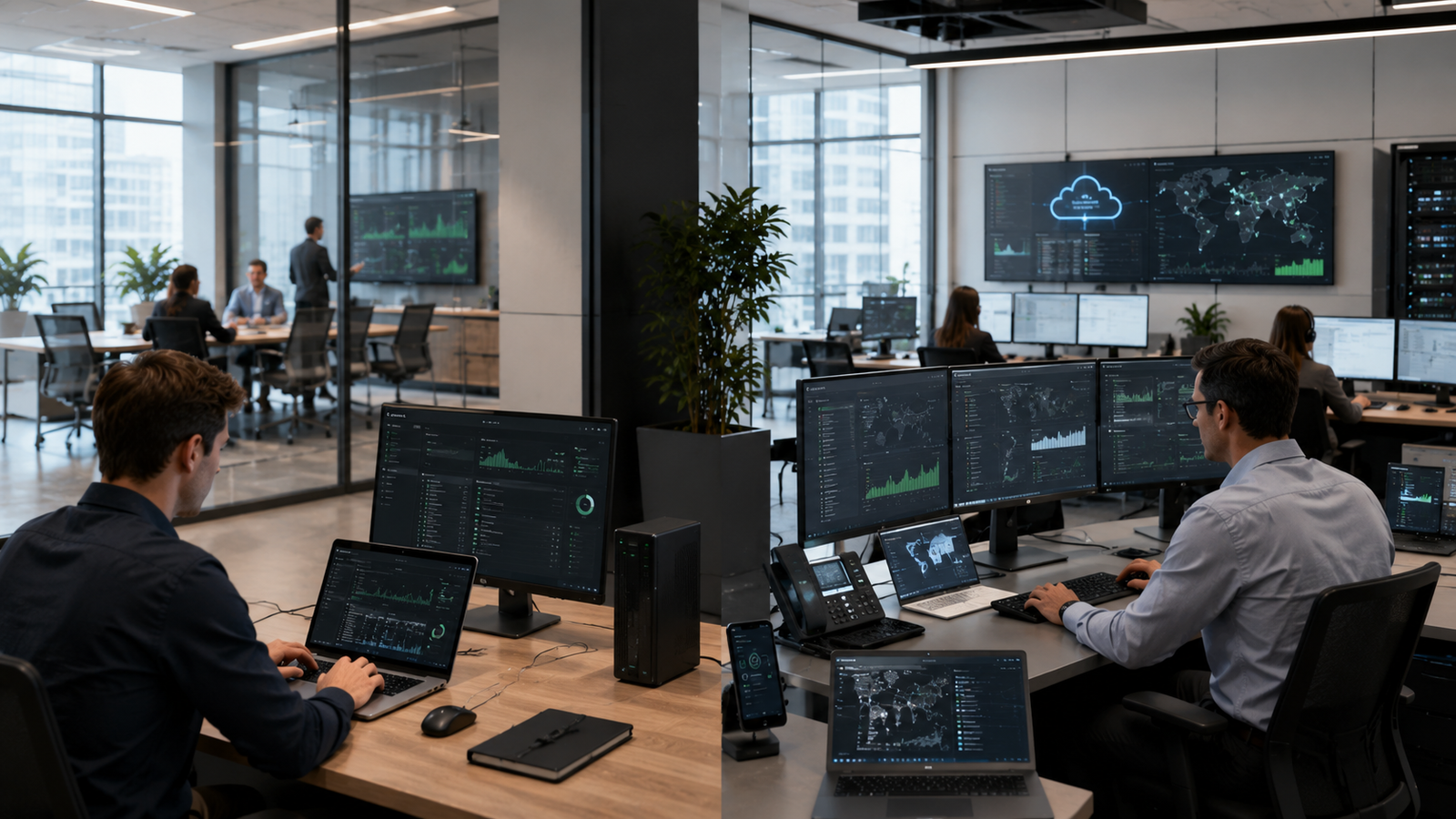 EDR vs XDR comparison showing endpoint detection, network security, cloud protection, email security, and centralized threat detection for enterprise cybersecurity.